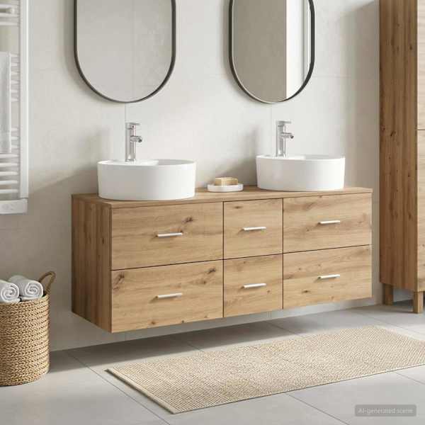 Vannitoa mööbleset 3 tk Artisan tamm 129 × 44,5 × 80 cm