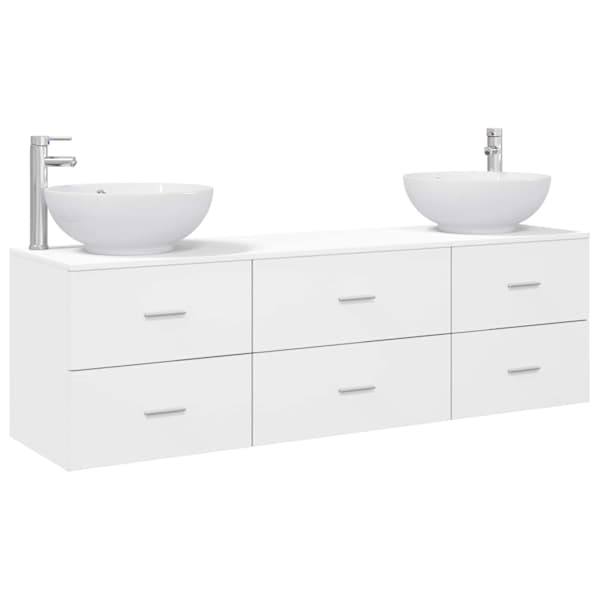 Vannitoa mööbleset 3 tk Valge 161 × 44,5 × 80 cm Tehispuit