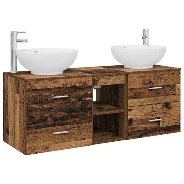 Vannitoa mööbleset 3 tk Vana puit 129 × 44,5 × 80 cm Tehispuit