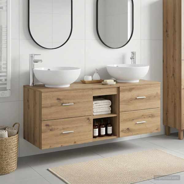 Vannitoa mööbleset 3 tk Artisan tamm 129 × 44,5 × 80 cm