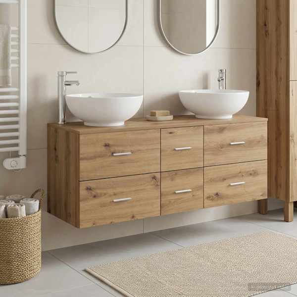 Vannitoa mööbleset 3 tk Artisan tamm 129 × 44,5 × 80 cm