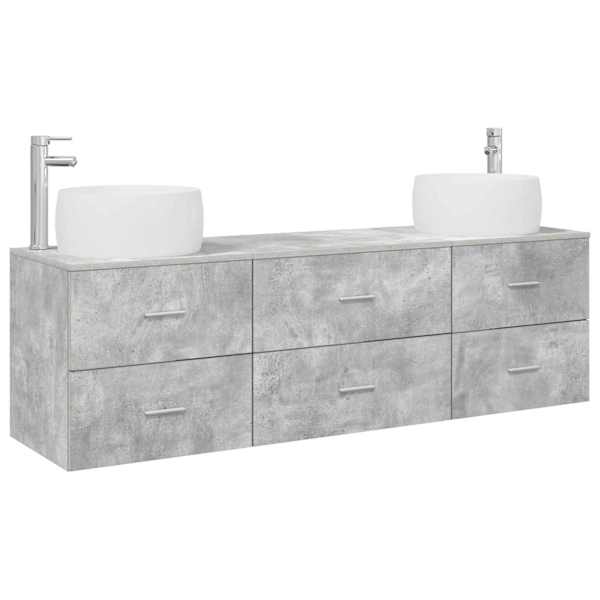 Vannitoa mööbleset 3 tk Betoonhall 49,5 × 44,5 × 66 cm