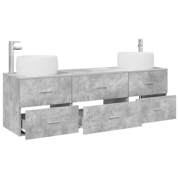 Vannitoa mööbleset 3 tk Betoonhall 49,5 × 44,5 × 66 cm
