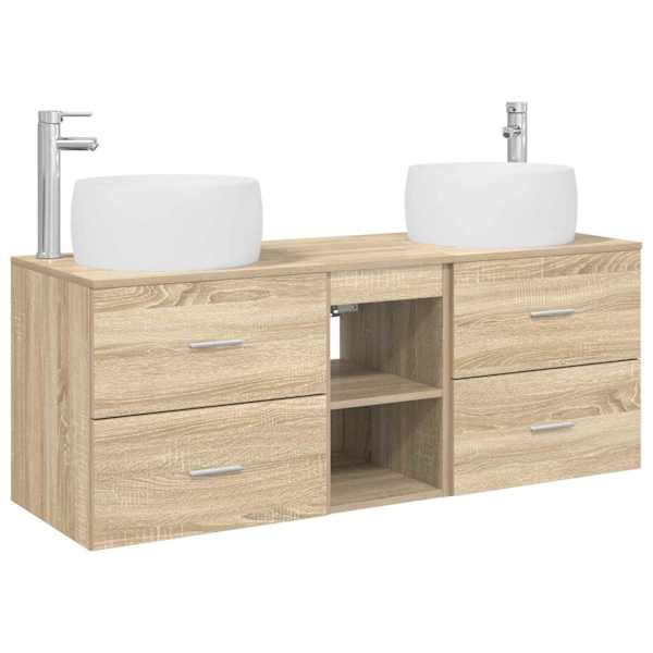 Vannitoa mööbleset 3 tk Sonoma tamm 49,5 × 44,5 × 66 cm