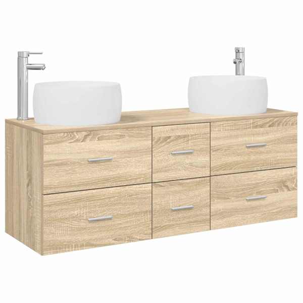 Vannitoa mööbleset 3 tk Sonoma tamm 49,5 × 44,5 × 66 cm