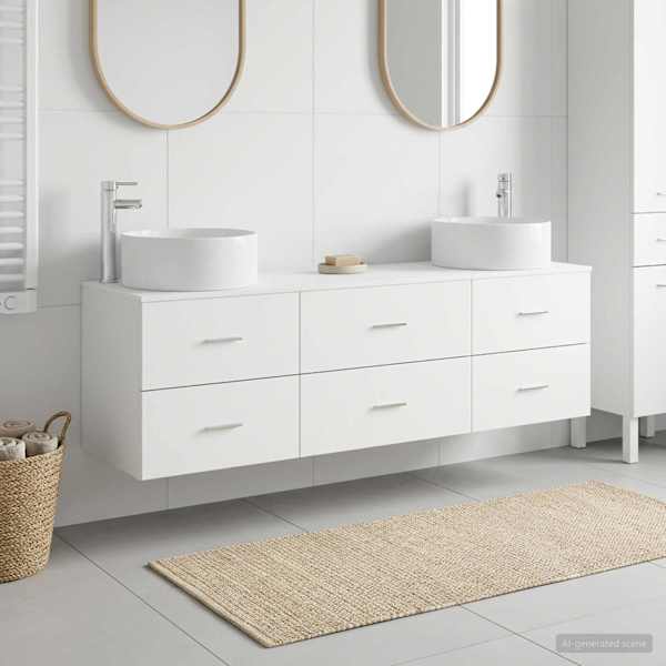 Vannitoa mööbleset 3 tk Valge 161 × 44,5 × 80 cm Tehispuit