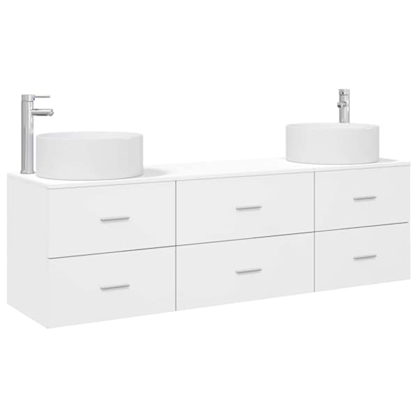 Vannitoa mööbleset 3 tk Valge 161 × 44,5 × 80 cm Tehispuit