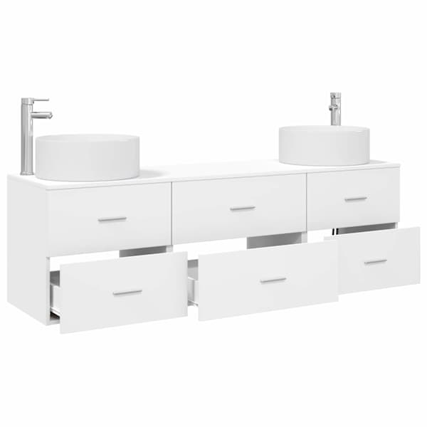 Vannitoa mööbleset 3 tk Valge 161 × 44,5 × 80 cm Tehispuit