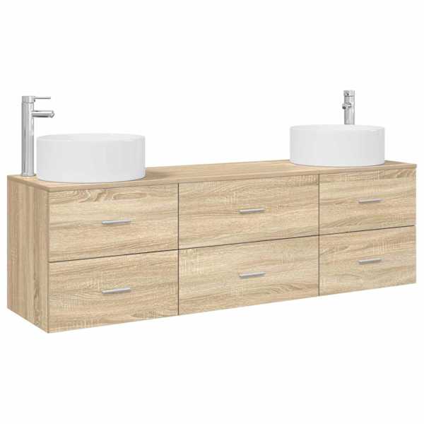 Vannitoa mööbleset 3 tk Sonoma tamm 161,5 × 44,5 × 80 cm