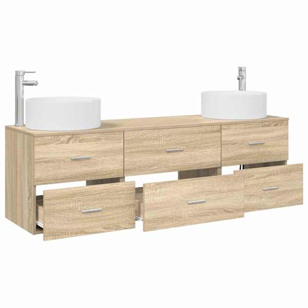 Vannitoa mööbleset 3 tk Sonoma tamm 161,5 × 44,5 × 80 cm