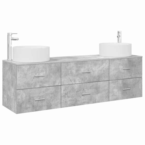 Vannitoa mööbleset 3 tk Betoonhall 161,5 × 44,5 × 80 cm