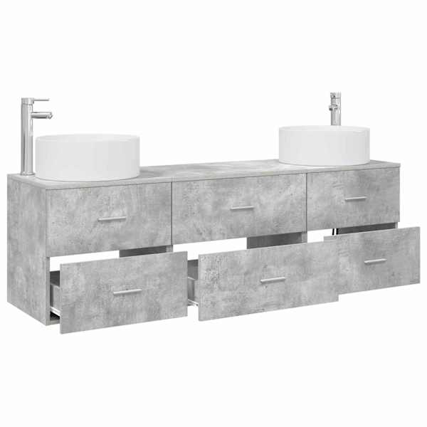 Vannitoa mööbleset 3 tk Betoonhall 161,5 × 44,5 × 80 cm