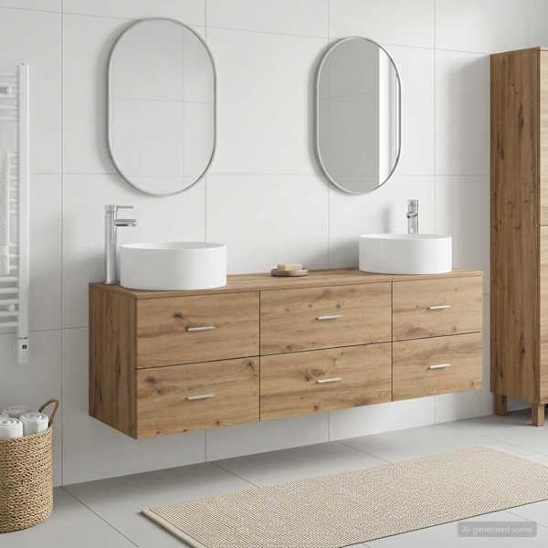 Vannitoa mööbleset 3 tk Artisan tamm 161,5 × 44,5 × 80 cm
