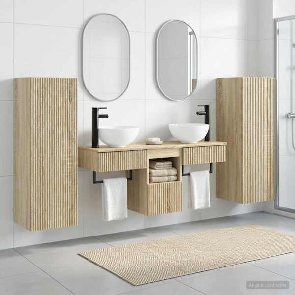 Vannitoa mööbleset 5 tk Sonoma tamm 33 × 34,5 × 100 cm