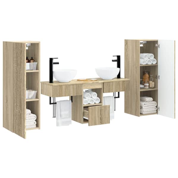 Vannitoa mööbleset 5 tk Sonoma tamm 33 × 34,5 × 100 cm