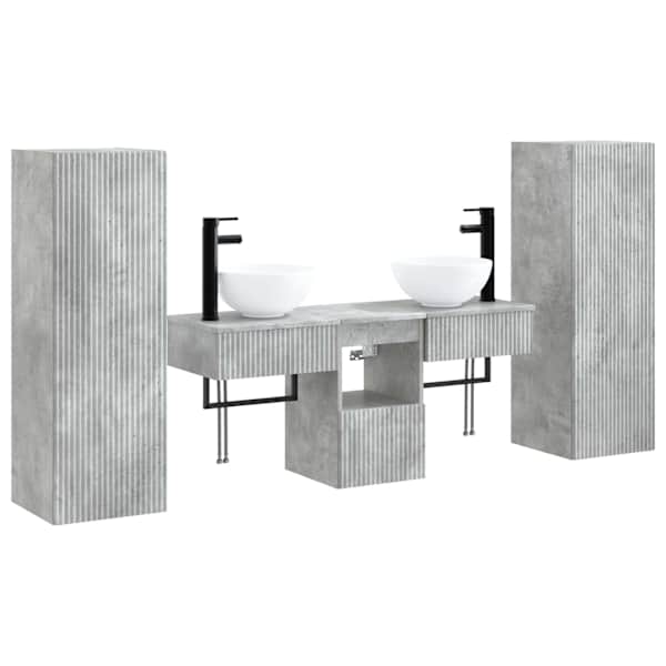 Vannitoa mööbleset 5 tk Betoonhall 33 × 34,5 × 100 cm Tehispuit