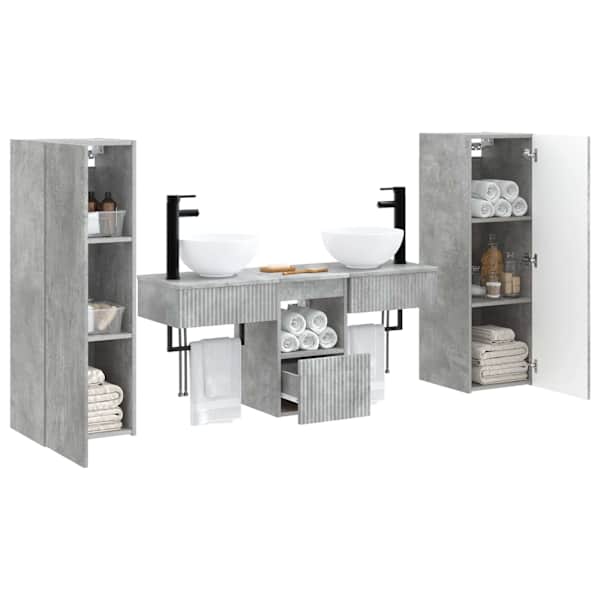 Vannitoa mööbleset 5 tk Betoonhall 33 × 34,5 × 100 cm Tehispuit