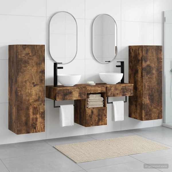 Vannitoa mööbleset 5 tk Suitsutatud tamm 33 × 34,5 × 100 cm