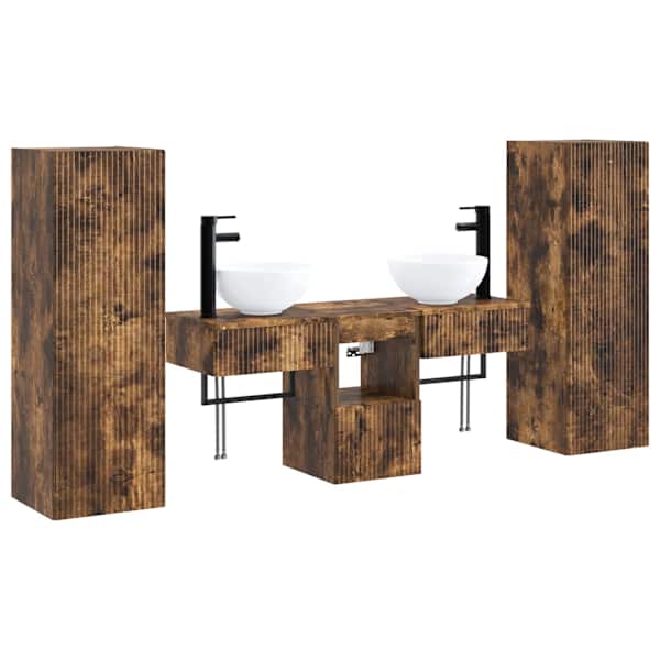 Vannitoa mööbleset 5 tk Suitsutatud tamm 33 × 34,5 × 100 cm