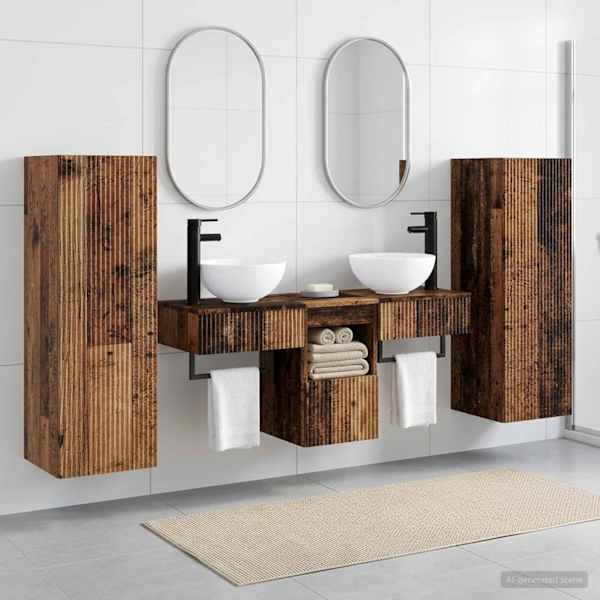 Vannitoa mööbleset 5 tk Vana puit 33 × 34,5 × 100 cm Tehispuit