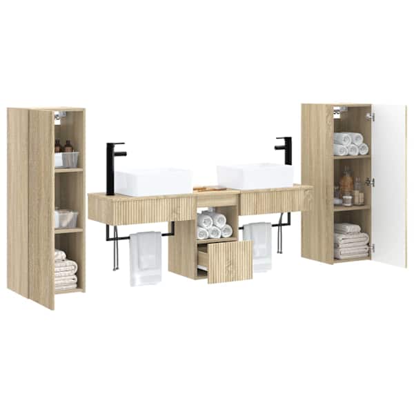 Vannitoa mööbleset 5 tk Sonoma tamm 33 × 34,5 × 100 cm