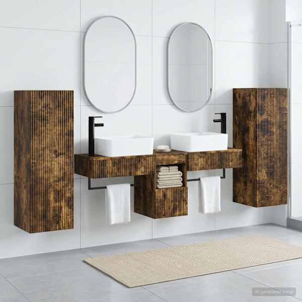 Vannitoa mööbleset 5 tk Suitsutatud tamm 33 × 34,5 × 100 cm