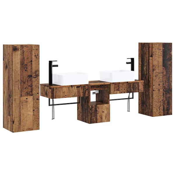 Vannitoa mööbleset 5 tk Vana puit 33 × 34,5 × 100 cm Tehispuit