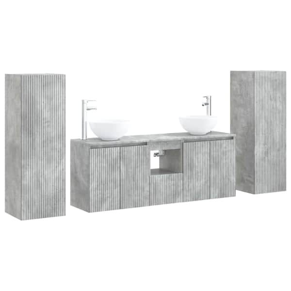 Vannitoa mööbleset 5 tk Betoonhall 33 × 34,5 × 100 cm Tehispuit