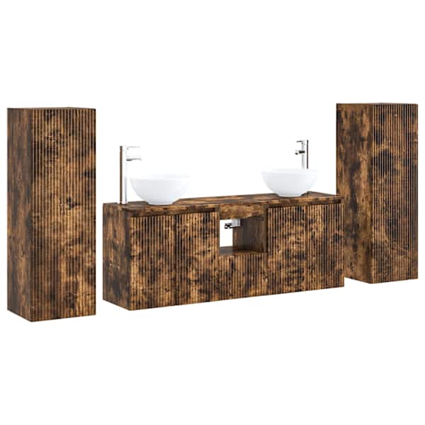 Vannitoa mööbleset 5 tk Suitsutatud tamm 33 × 34,5 × 100 cm