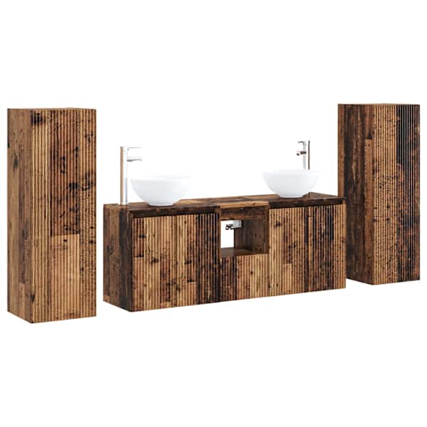 Vannitoa mööbleset 5 tk Vana puit 33 × 34,5 × 100 cm Tehispuit
