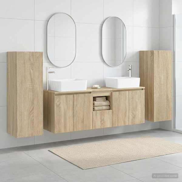 Vannitoa mööbleset 5 tk Sonoma tamm 33 × 34,5 × 100 cm