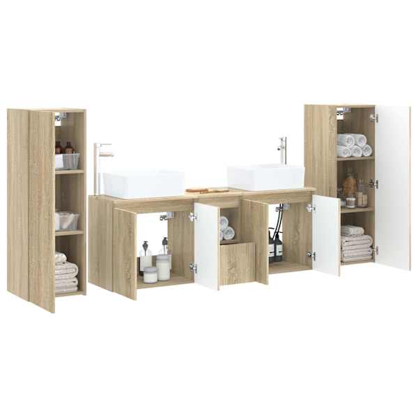 Vannitoa mööbleset 5 tk Sonoma tamm 33 × 34,5 × 100 cm
