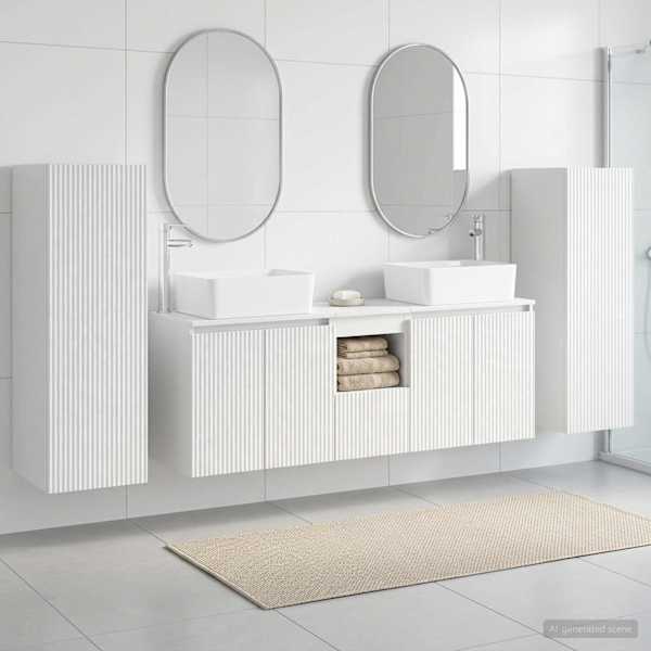 Vannitoa mööbleset 5 tk Kõrgläikega valge 33 × 34,5 × 100 cm
