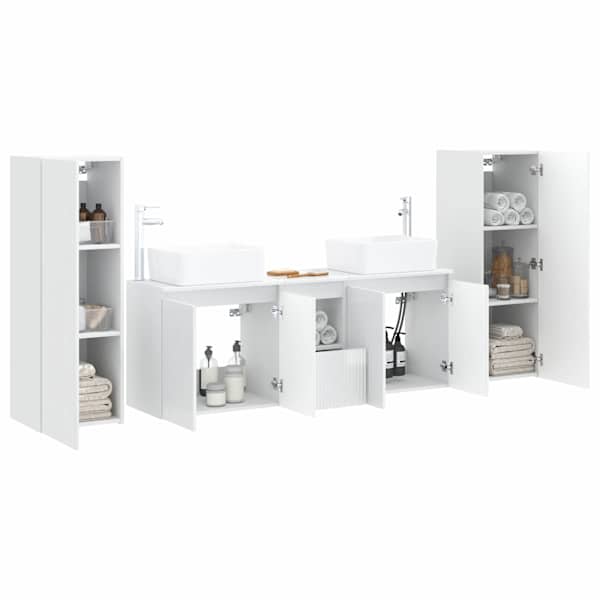 Vannitoa mööbleset 5 tk Kõrgläikega valge 33 × 34,5 × 100 cm