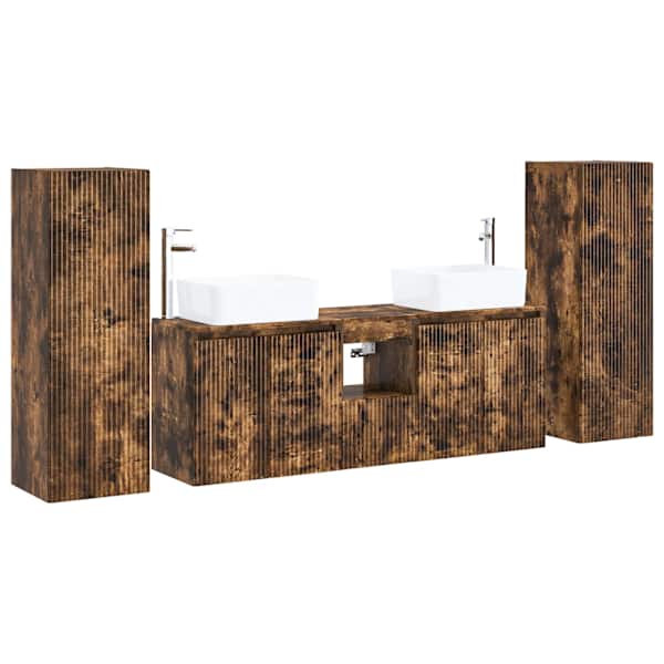 Vannitoa mööbleset 5 tk Suitsutatud tamm 33 × 34,5 × 100 cm