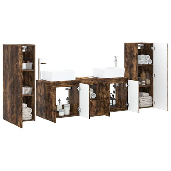 Vannitoa mööbleset 5 tk Suitsutatud tamm 33 × 34,5 × 100 cm