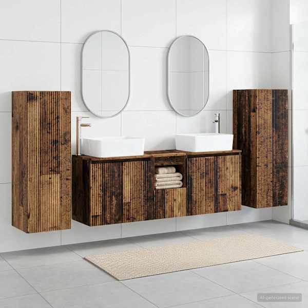 Vannitoa mööbleset 5 tk Vana puit 33 × 34,5 × 100 cm Tehispuit