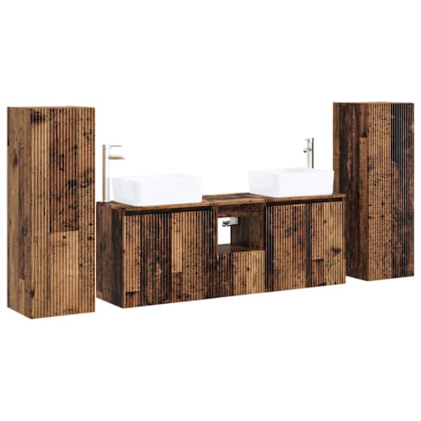 Vannitoa mööbleset 5 tk Vana puit 33 × 34,5 × 100 cm Tehispuit