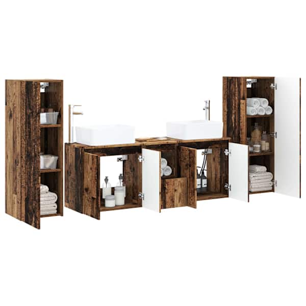 Vannitoa mööbleset 5 tk Vana puit 33 × 34,5 × 100 cm Tehispuit