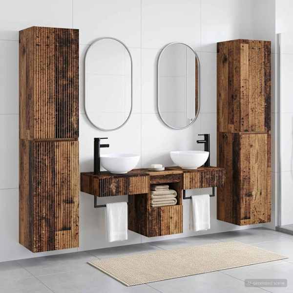Vannitoa mööbleset 5 tk Vana puit 33 × 34,5 × 160 cm Tehispuit