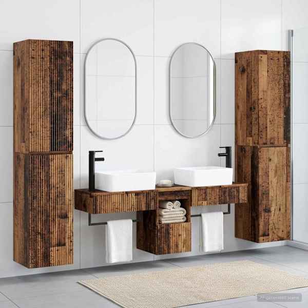 Vannitoa mööbleset 5 tk Vana puit 33 × 34,5 × 160 cm Tehispuit