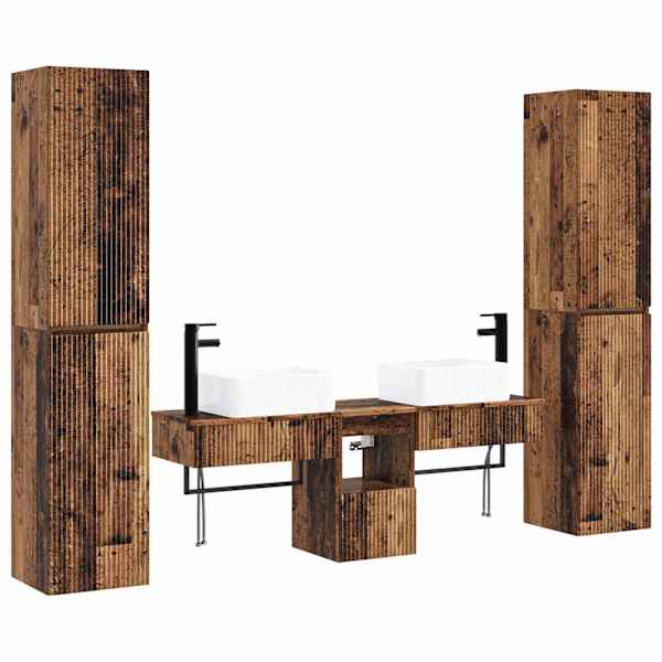 Vannitoa mööbleset 5 tk Vana puit 33 × 34,5 × 160 cm Tehispuit