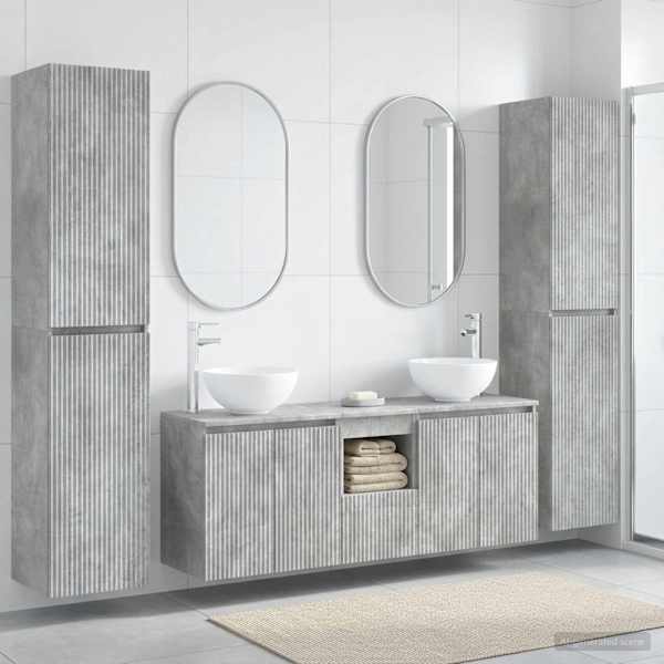 Vannitoa mööbleset 5 tk Betoonhall 33 × 34,5 × 160 cm Tehispuit