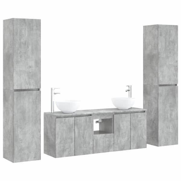 Vannitoa mööbleset 5 tk Betoonhall 33 × 34,5 × 160 cm Tehispuit