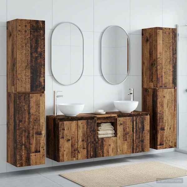 Vannitoa mööbleset 5 tk Vana puit 33 × 34,5 × 160 cm Tehispuit