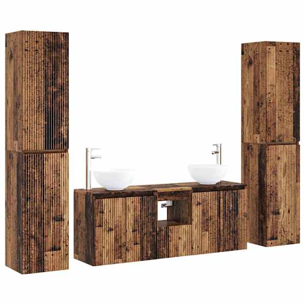 Vannitoa mööbleset 5 tk Vana puit 33 × 34,5 × 160 cm Tehispuit