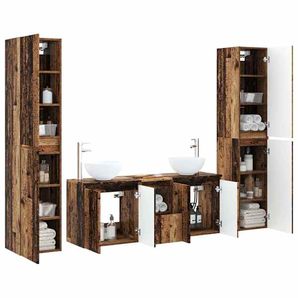 Vannitoa mööbleset 5 tk Vana puit 33 × 34,5 × 160 cm Tehispuit