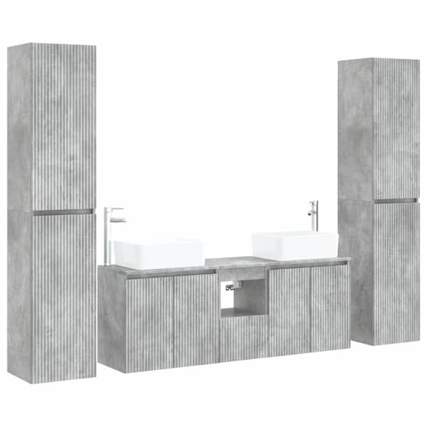 Vannitoa mööbleset 5 tk Betoonhall 33 × 34,5 × 160 cm Tehispuit