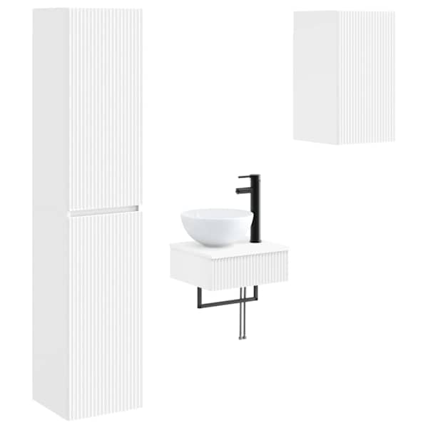 Vannitoa mööbleset 3 tk Valge 33 × 34,5 × 160 cm Tehispuit