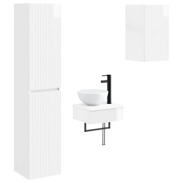 Vannitoa mööbleset 3 tk Kõrgläikega valge 33 × 34,5 × 160 cm